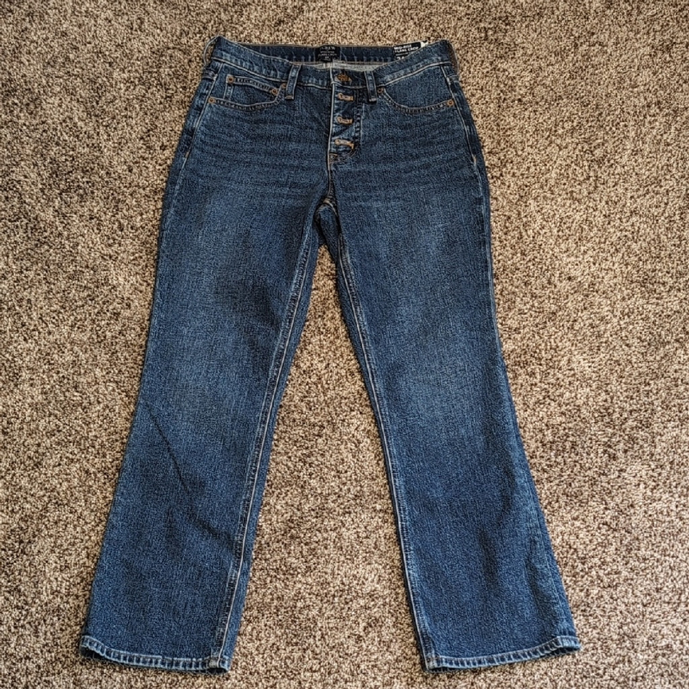 J Crew Mid Rise Flare Crop Stretch Women's Jeans Size 24 NEW